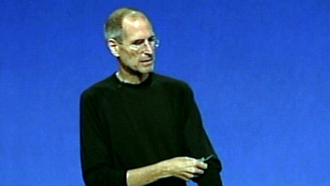 VIDEO: Steve Jobs unveils new Apple TV model that marries TV and Web video.