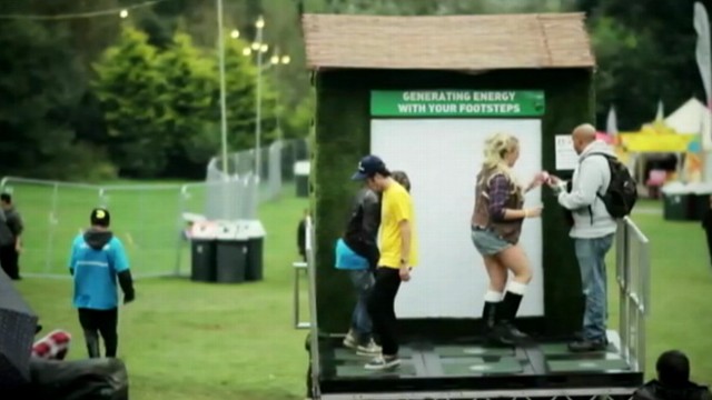 VIDEO: U.K. festival-goers charge their cell phones by dancing on special floor tiles.