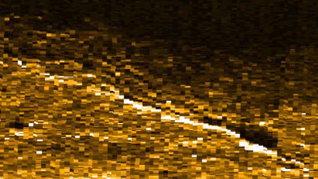 VIDEO: Researchers believe sonar image could show a piece of the legendary aviators plane.