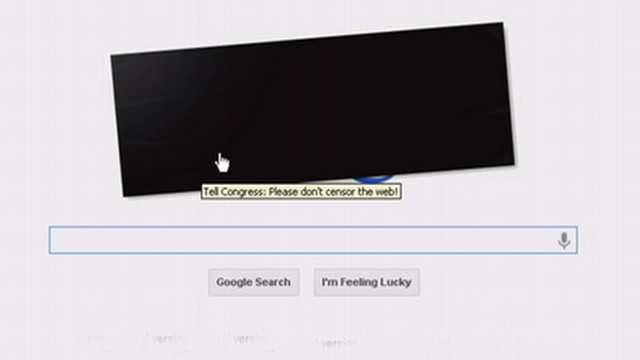 VIDEO: Google and other sites protest anti-piracy laws with new look.