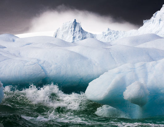 Photo: Old icebergs eventually get weathered by the elements.