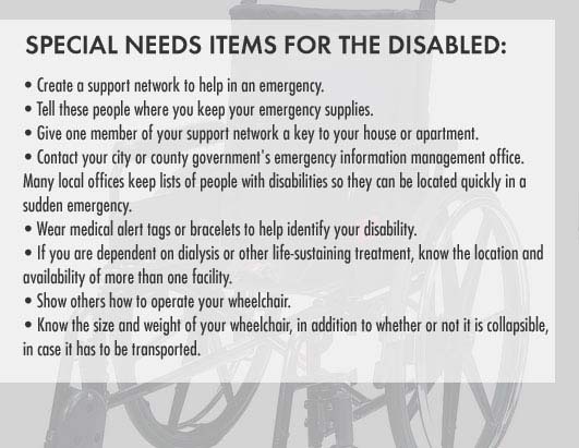 Additional Supplies for People with Disabilities