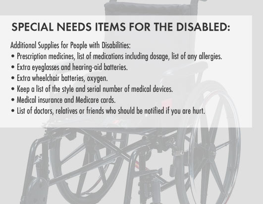 Additional Supplies for People with Disabilities