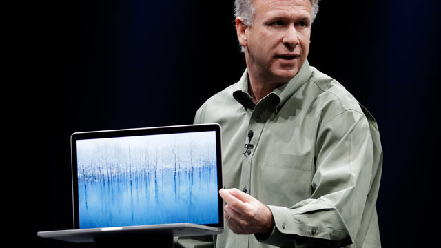 PHOTO: Apple Phil Schiller speaks about the new MacBook Pro at the Apple Developers Conference in San Francisco, June 11, 2012.