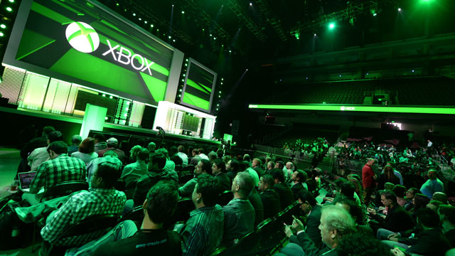 PHOTO: Attendees await the start of the Microsoft Xbox E3 2013 Media Briefing in Los Angeles on June 10, 2013.