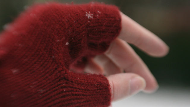 PHOTO: Working on a laptop that gets warm that might help some, but you might want to invest in a pair of fingerless gloves to help keep warm.