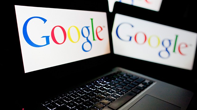 PHOTO: Google logo on computer screens