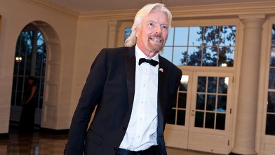 PHOTO: Sir Richard Branson arrives for a State Dinner in honor of British Prime Minister David Cameron at the White House.