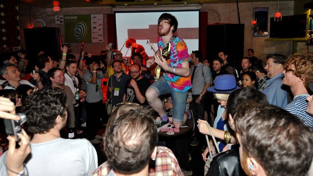 PHOTO: Tom Hudson of Pulled Apart By Horses performs at The British Music Embassy, during SXSW Music Festival, March 19, 2011 in Austin, Texas.