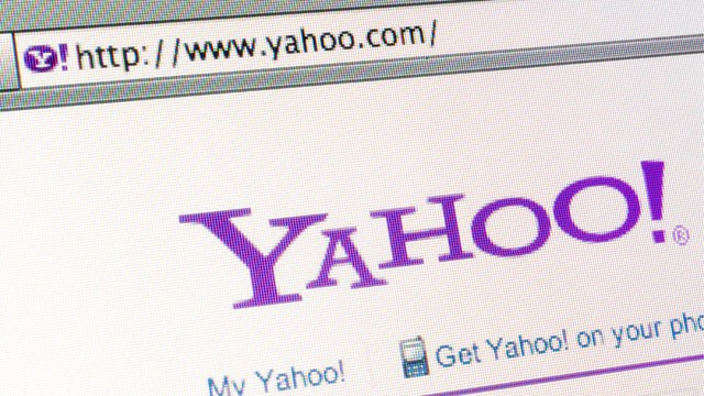 PHOTO: The Yahoo! Inc. website is displayed for a photograph in New York,.