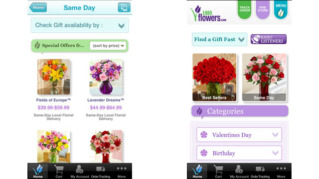 PHOTO: You can order flowers on the go with the 1800Flowers app.