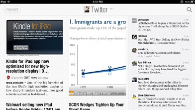 PHOTO: Flipboard lets you sign into your Facebook and Twitter account and brings in the articles that your friends are sharing.