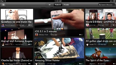 PHOTO: ShowYou's iPad app brings in videos from social networks.