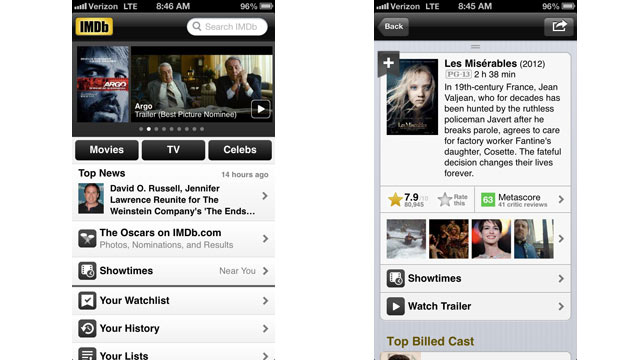 PHOTO:  IMDB's app is available for the iPhone and Android.