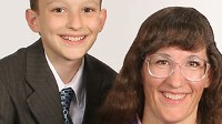 PHOTO Fourteen-year old Robert Nay, left, and his mother Kari Nay are shown in this picture. Robert's game Bubble Ball is the #1 free game in Apple's App store.
