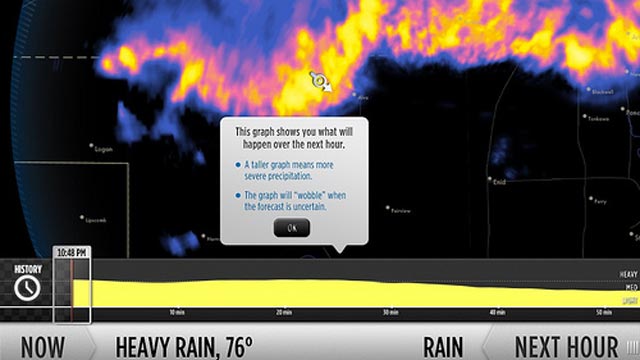 PHOTO: Dark Sky is an interactive weather and radar app for the iPad.