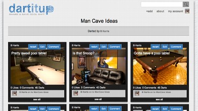 PHOTO: Dartitup, a Pinterest alternative for men.