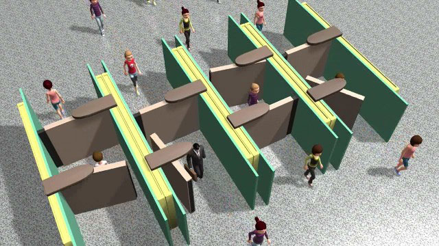 PHOTO: Linear Revolving Door (LRD) a recently patented entryway by Barbecan Security Systems.