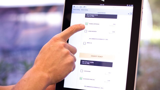 PHOTO: Everyone Counts is a company that provides online and Internet voting software for computers, iPads, and other devices.