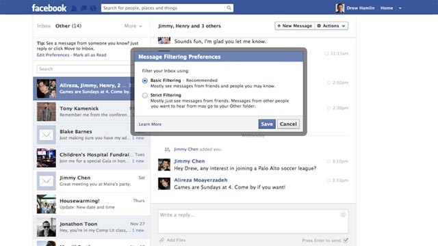 PHOTO: Facebook is testing messaging options, including one that lets people you dont know send you a message for a $1.
