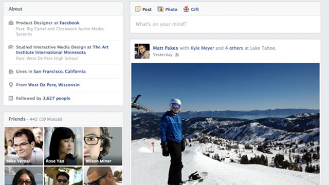PHOTO: Facebook's redesigned Timeline