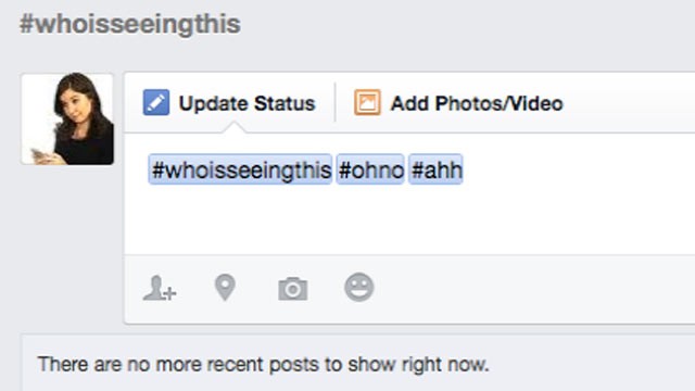 PHOTO: Facebook added clickable hashtags, June 12, 2013.