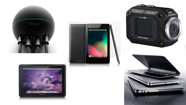 PHOTO: Google Nexus 7 Tablet; Google Nexus Q; Dell XPS 14 and 15 Ultrabooks; JVC Adixxion Camcorder; Modbook Pro Tablet