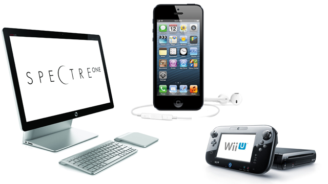 PHOTO: The gadgets of the week include the HP Spectre All-In-One, the Nintentdo Wii U, and the iPhone 5.