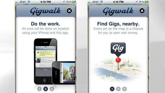 PHOTO:&nbsp;Screen shots from GigWalk