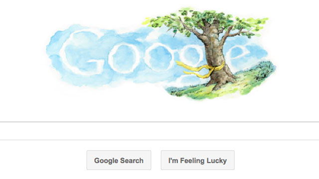 PHOTO: For Veterans Day, the Google Doodle is a watercolor by Mike Dutton, a staff member whose father was a Vietnam Veteran.