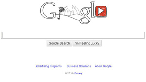 PHOTO The google homepage is shown featuring a doodle of John Lennon.