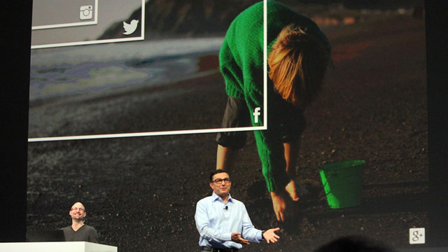 PHOTO: Googles Vic Gundotra introduced new photos features for Google Plus at the 2013 Google I/O conference.