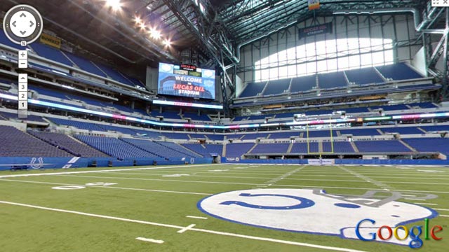 PHOTO: A view of the inside of the Indianapolis Colts Stadium on Google Maps.