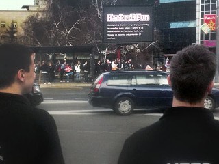 Hackers Play Space Invaders on Billboard