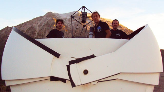 PHOTO: Citizen astronomers Miguel Hurtado, Jaime Nomen, and Jaume Andreu at La Sagra Observatory, Spain. Nomen is given credit for the discovery of the asteroid 2012 DA14.