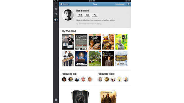 PHOTO: Get Glue is an iPad app to monitor what others are watching on TV.