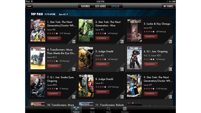 PHOTO: IDW Comics is an iPad app for buying comic books.
