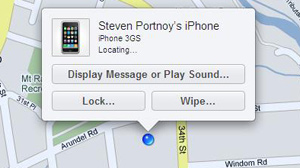 PHOTO A screen grab is shown from the "Mobile Me" iPhone application that assists users in finding their lost iPhones.