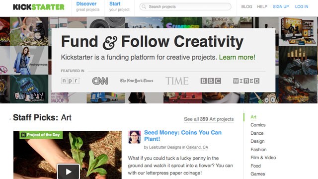 PHOTO:Â Websites like Kickstarter let anyone create products and get funding from the crowd.