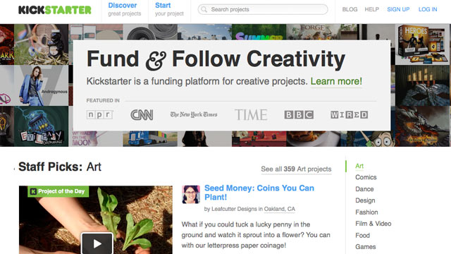 PHOTO:Â Websites like Kickstarter let anyone create products and get funding from the crowd.