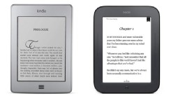 PHOTO: The Amazon Kindle Touch pictured left, Barnes & Noble Nook Simple Touch pictured right.