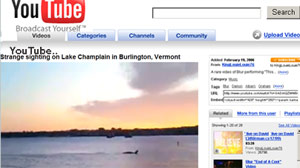 A sighting on Lake Champlain of a lake creature.