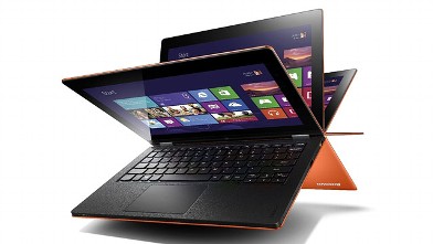 PHOTO: Lenovo IdeaPad Yoga turns from laptop into Windows 8 tablet.