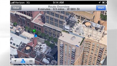 PHOTO: Apple's Maps app in iOS 6 has turn-by-turn navigation and a 3D view.