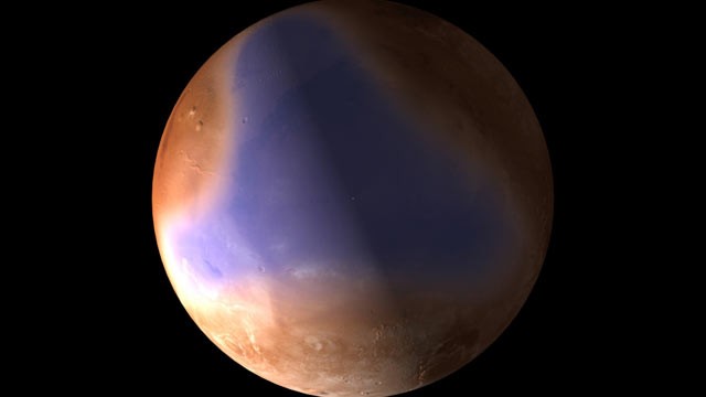 PHOTO: Europes Mars Express probe, orbiting the red planet, has sent back radar data reaffirming scientists belief that the northern hemisphere of Mars once had vast oceans.