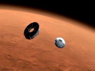 Mars Rover Comes in for Landing