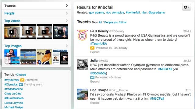 PHOTO: #NBCFail has been a trending topic on Twitter ever since the 2012 Olympics began on July 27, 2012.