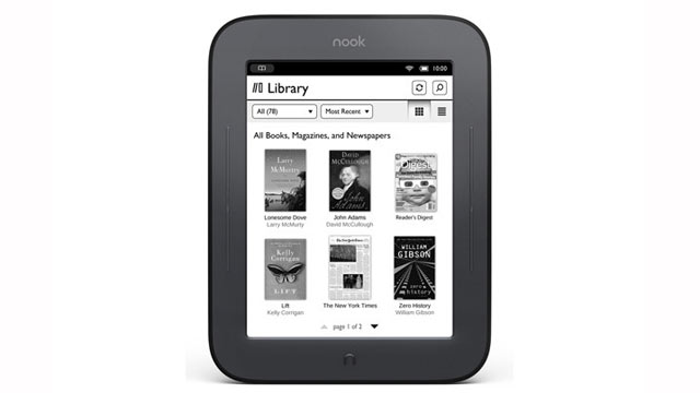 PHOTO: Barnes & Noble's Simple Touch has an EInk screen and fast page turns.