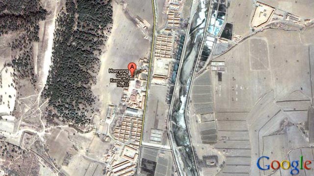PHOTO: A map of North Korea showing the Hoeryong Gullag.