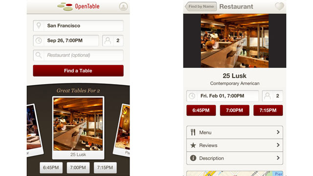 PHOTO: OpenTable's iPhone app allows you to make restaurant reservations on the go